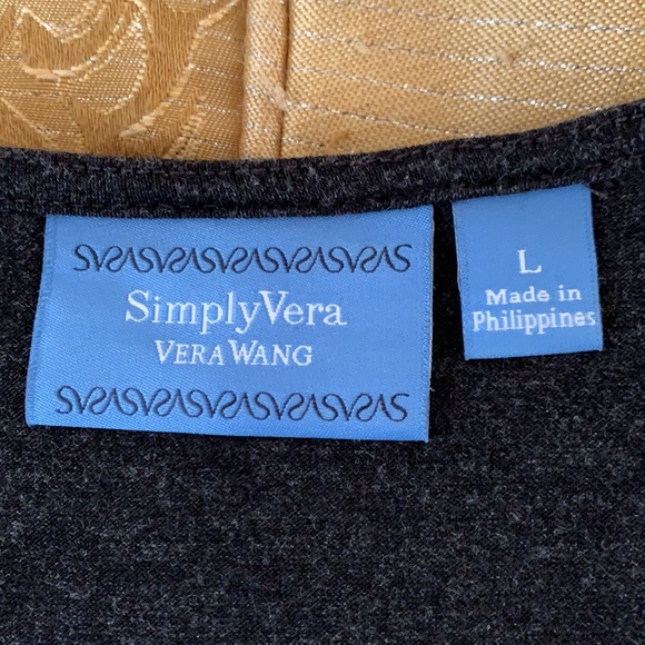 Graceful Vera Wang charcoal side swept dress - Picture 6 of 6